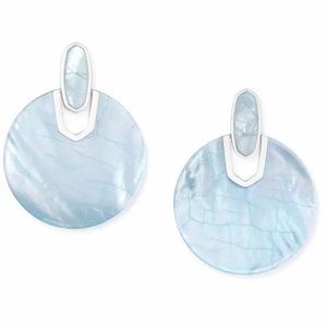Didi Bright Silver Statement Earrings In Sky Blue